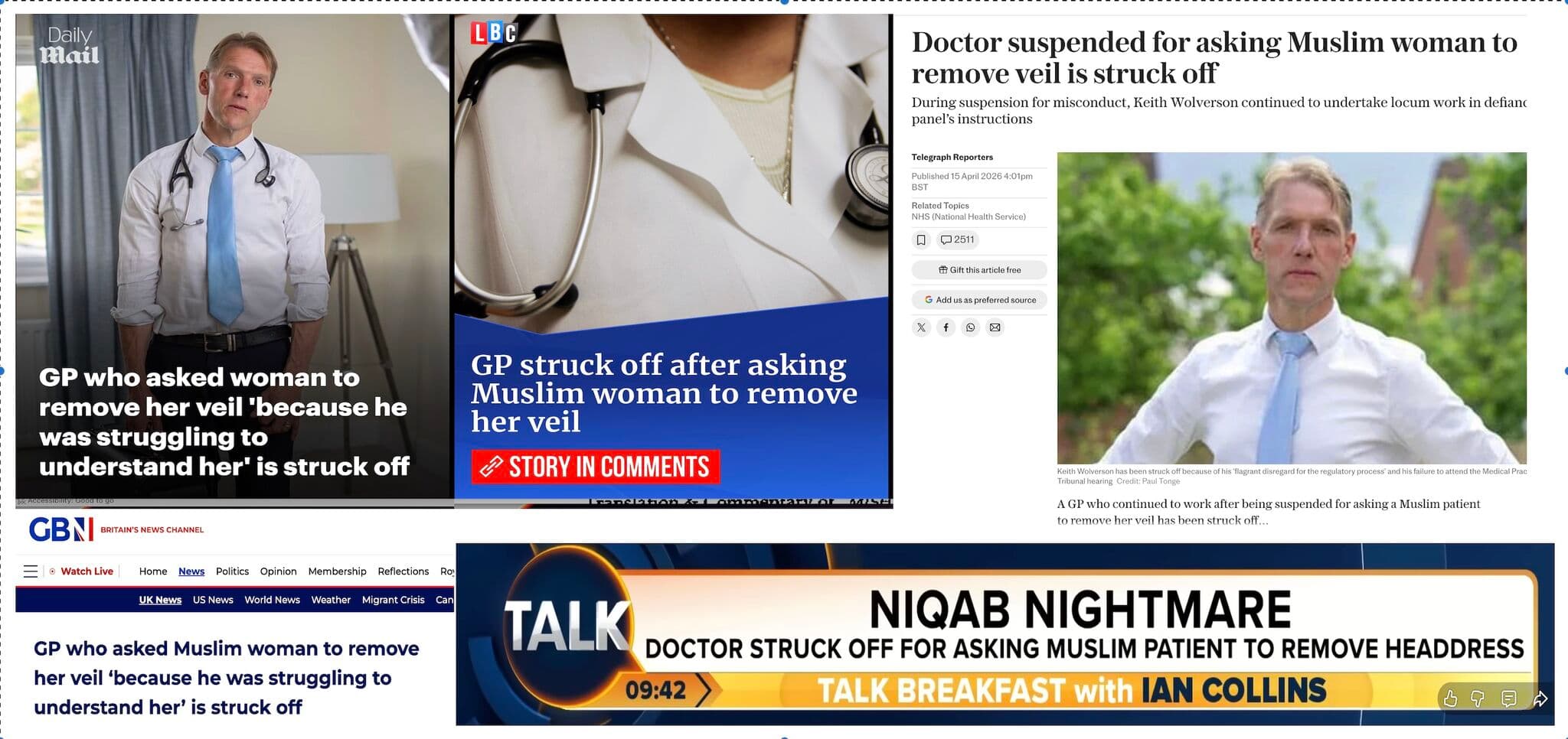 GP Struck Off for asking Muslim woman to remove veil!